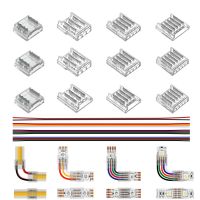 (Allen Materials) 12Pcs Solderless ฝาครอบเชื่อมต่อ15ซม.สำหรับ FCOB DIM CCT RGB WS2812B WS2811 WS2815 5050 RGBW RGBCCT LED SMD LED Strip