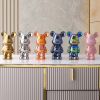 High-grade ceramic violent bear ornaments creative electroplating piggy bank wine cabinet porch decorations