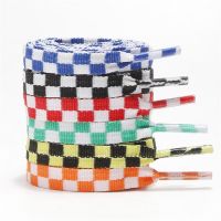 1Pair 110cm Shoelace Fashion Sneaker Shoe Lace Colors Checkered Grid Flat Shoelaces Shoestring Printing Ribbons Shoelaces Lacing