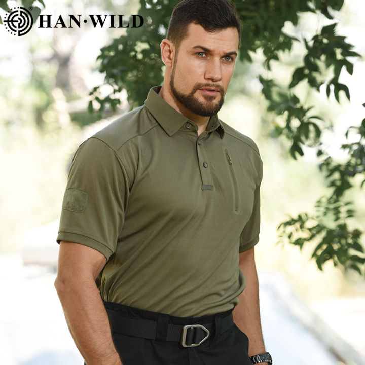 hanye-เสื้อยืดคอโปโลผู้ชาย-เสื้อยืดผู้ชายแห้งเร็วกลางแจ้งเสื้อโปโลแขนสั้นยืดคอโปโลลำลองแห้งเร็วดูดความชื้น