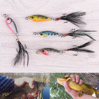 KLKLJYFI 4pcs จำนวนมาก Hard Metal Fishing lures Crank เหยื่อขนาดเล็ก minnow Lure BASS Tackle hooks