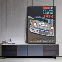 LE MANS 24ชั่วโมง1974 Classic Car 911โปสเตอร์,พิมพ์ผ้าใบ,ตกแต่งบ้าน,Wall Art สำหรับห้องนั่งเล่น,Vintage รถยนต์ Enthusiast Collection