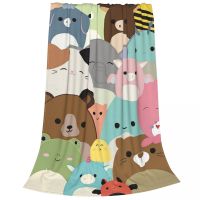 Squishmallows Plaid Cartoon Blankets Sofa Cover Fleece Spring Autumn Animal Soft Throw Blankets for Home Travel Bedspread