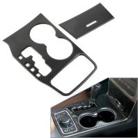 2Pcs For Jeep Grand Cherokee 2011 2012 2013 Car Sticker Gear Shift Frame Cover Trim Carbon Fiber ABS Plastic LHD Only