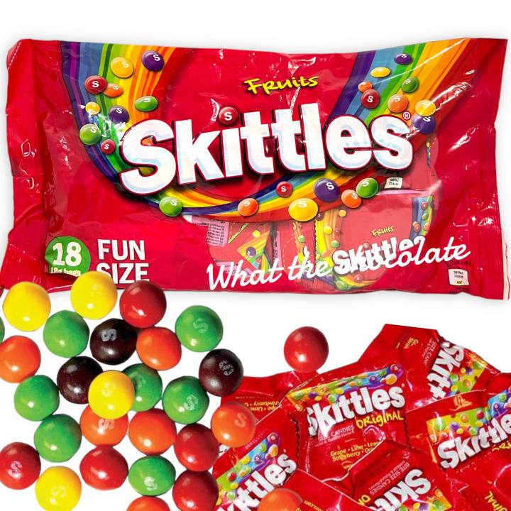 skittles-fruits-fun-size-ลูกอมเยอรมันรสผลไม้-324g-นำเข้าจากอังกฤษ