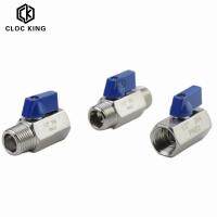 1/8 1/4 3/8 1/2 3/4 1 BSP Mini Sanitary Perempuan untuk Pria Ball Valve SS304 Stainless Steel Biru Menangani Sesuatu Yg Bersahajai Bir DN8 DN15