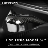 LUCKEASY Interior remodel patch for Tesla Model 3 Model Y real carbon fiber model3 2017-2022 Column shift protection cover