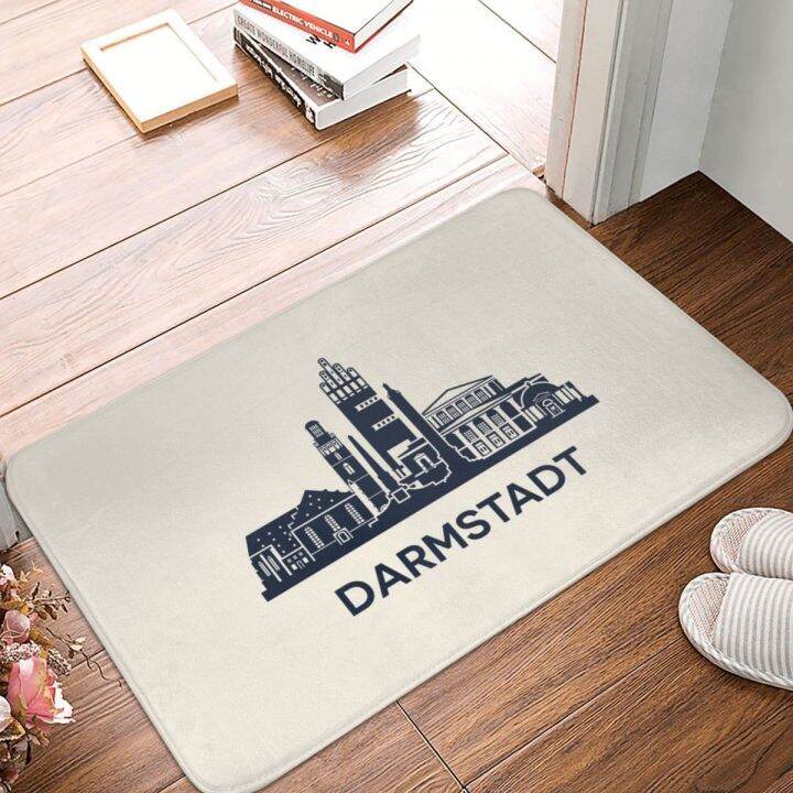 cw-darmstadt-skyline-emblem-doormat-rug-polyester-non-floor-balcony-40x60