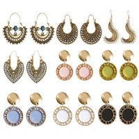 [COD] Best Selling Earring Combination Court Hollow Earrings Round Disk Stud Factory Outlet