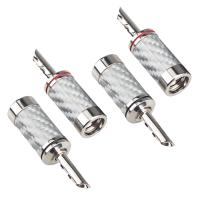 4PCS Banana Plugs HIFI DIY Carbon Fiber Electrical Audio Speaker Cable Banana Connector Plug