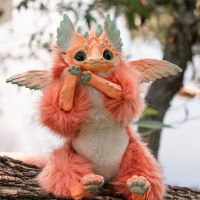 【LZ】℡❅✿  Látex Dragon Plush Boneca Criatura Fantasia Ornamento de dragão com chifres Brinquedos para Hobbies Presente Novo 2023