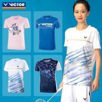 Victor Victory ชุดกีฬาแบดมินตันผู้หญิง,เสื้อผ้ากีฬาแขนสั้นมืออาชีพแห้งเร็วเสื้อผ้าแข่งขันกีฬาเสื้อยืดระบายอากาศผู้หญิง