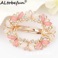 【 CW】ALTOBEFUN New Fashion Crystal Hairpins For Ladies Women Girls Floral Hair Clips Elegant Jewelry Bridal Barrettes AE012