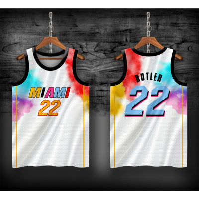 2023! MIAMI WHITE BUTLER #22 ADEBAYO #13 HERRO #14  | CUSTOMIZED  FULL SUBLIMATION JERSEY