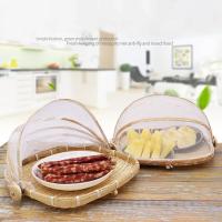 Food Tent Mesh Anti-deform Bamboo Woven Food Cover Eco-friendly Portable Dishes Cover Kitchen Supplies