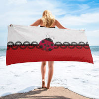 ValentineS Day Ladybug Polka Dot Texture Bath Towel for Women Microfiber Round Beach Towels Yoga Sports Swimming Towel