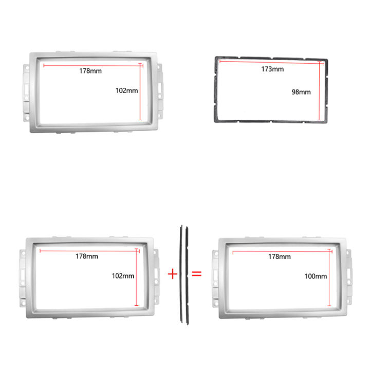 แผงหน้าปัดสเตอริโอติดรถยนต์2-din-ชุดตัดแต่งกรอบวิทยุสำหรับ-chrysler-300c-2005-2006-2007เครื่องเล่น-dvd