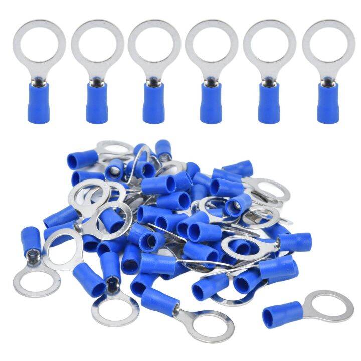 Electrical Wire Crimp Connectors, Insulated Ring Terminals 50Pcs Safe Assortment for Electrionic
