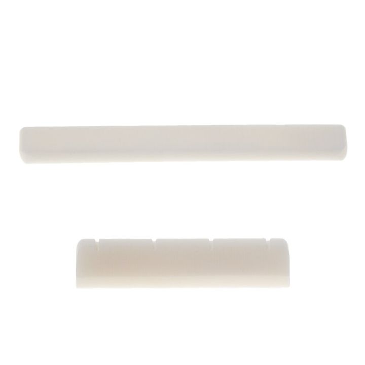 2x-ivory-buffalo-bone-bridge-saddle-nut-slotted-for-ukulele-uke-guitar-parts