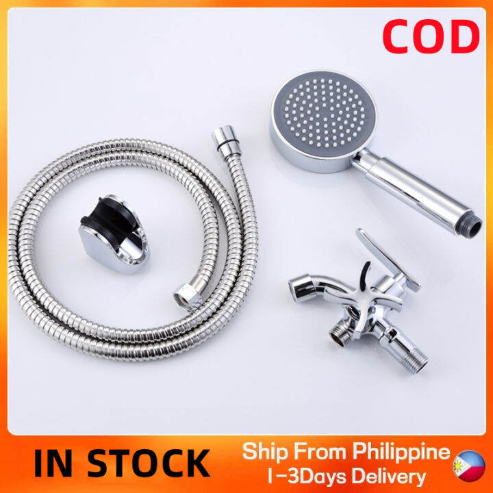 1 in 2 out faucet Handheld Shower Head Sets, Stainless Steel Hose