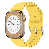 สายโอเชี่ยนสำหรับสายคาด Apple Watch 9 45มม. 44มม. 40มม. 41มม. 42มม. 38มม. ซีรีย์7 6 3 Se 8 45มม. สร้อยข้อมือซิลิโคน IWatch Ultra2พิเศษ49มม.