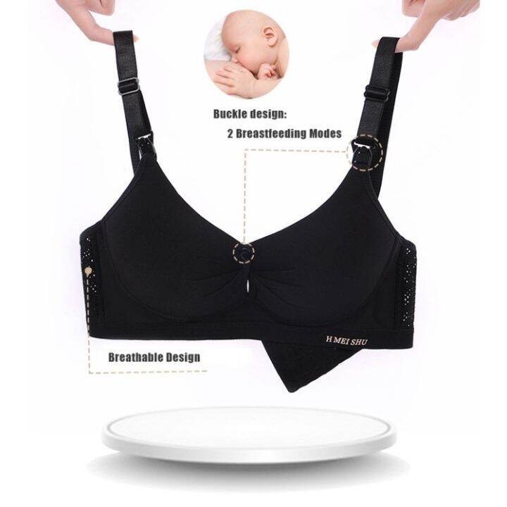 Cotton Nursing bra Push up for Maternity Breastfeeding bras back buckle