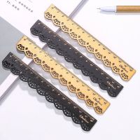 1 Pcs 15cm lace ruler wave small fresh cute sweet lace wooden ruler retro lace carving log ruler student stationery Rulers  Stencils
