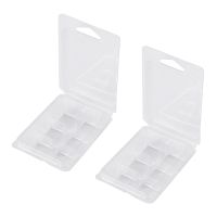 200 Packs Wax Melt Clamshells Molds Square, 6 Cavity Clear Plastic Cube Tray for Candle-Making &amp; Soap