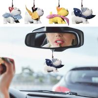 【jw】✽❇₪  bonito gato carro ornamentos charme do carro espelho retrovisor central gatinho pingente pendurado decoração chaveiro