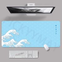 Wave Mouse Pad เกม แผ่นรองเมาส์สายสีน้ำเงิน เกมเมอร์ออกแบบ Mouse Pad แผ่นรองเมาส์ แผ่นรองเมาส์ XXL 90x40 ซม. สำหรับคอมพิวเตอร์