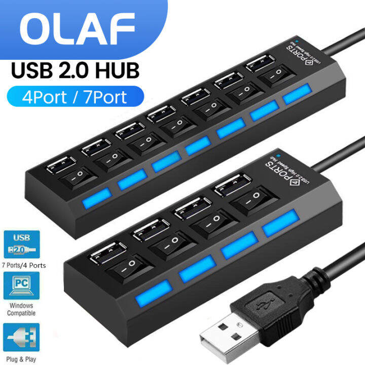 olaf-ฮับ-usb-2-0-47พอร์ตตัวขยายหลายช่อง-usb-ฮับ2-0พร้อมสวิตช์ที่พ้วง-usb-ตัวแยก-usb-ฮับใช้อุปกรณ์คอมพิวเตอร์อะแดปเตอร์