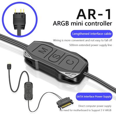 ARGB Controller Extension Cable 5V 3-pin To SATA Power Mini RGB Controller For Chassis Fans/LED Light Strips/lighting Panels
