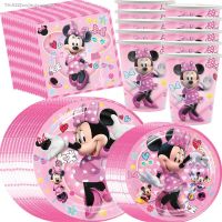 ๑ Minnie Mouse Birthday Party Supplies Decorations Pink Minnie Mouse Party Supplies Serves 10 Guests with Banner TableCover Plates