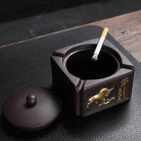 CWR ทรายสีม่วง Bullish Soring Ashtray พร้อมฝาปิดห้องนั่งเล่นหน้าแรกตกแต่งโต๊ะกาแฟ Anti-Ash Flying Creative e Cup