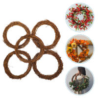 BESTOMZ 5pcs วงแหวนหวายธรรมชาติเฟรมเฟรม Rattan Circle Twig Branch Branch Branch Branch