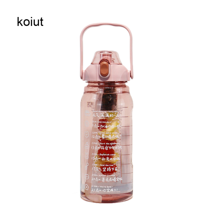 2 Liter Water Bottle With Straw Female Girls Large Portable Travel