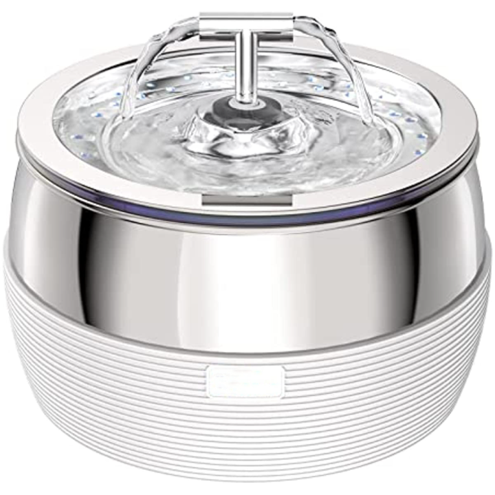 Stainless Steel Cat Water Fountain, Large 3.0L Pet Water Fountain, Cat