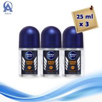 Nivea Men Stress Protect Roll-on 25 ml x 3. นีเวีย เมน สเตรส โพรเทค โรลออน ขนาด 25 มล. แพ็ค 3 ขวด