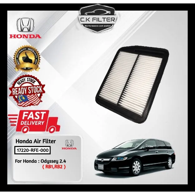 HONDA ODYSSEY RB1,RB2 2.4 2003Y2008Y AIR FILTER 17220RFE000 Lazada