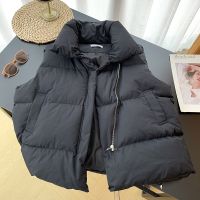 【YP】 Colete preto quente para mulher puffer colete feminino acolchoado sem mangas jaqueta feminina casaco gilets outono inverno 2023