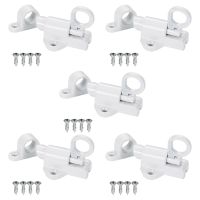 【LZ】♙  5X Aluminum Alloy Security Automatic Window Gate Lock Spring Bounce Door Bolt Latch White