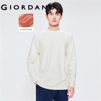 Giordanoผู้ชาย เสื้อยืดแขนยาวผ้าฟลีซสีทึบยืดสองด้าน Free Shipping 01022851 hjk