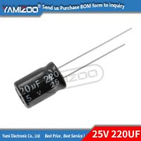 50pcs 25V 220UF 25V 220UF Aluminum Electrolytic Capacitor 25 V / 220 UF Size 8x12MM Electrolytic Capacitor