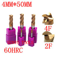 5ชิ้น2f 4ขลุ่ย D4x50mm 4มม. Hrc50 Hrc45 Hrc55 Hrc60 Hrc65ทังสเตนคาร์ไบด์ปลายลูกบอลบดเครื่องตัดมิลลิ่งอลูมิเนียมดอกกัด