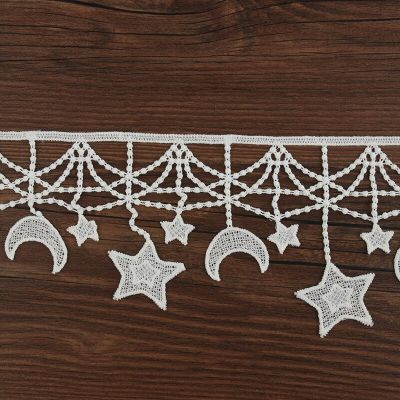 5Yards Hollow Embroidered Stars Moon Tassel Lace Ribbon Home Party Decoration DIY Clothes Pajamas Sewing Garment Clothes Access Replacement Parts