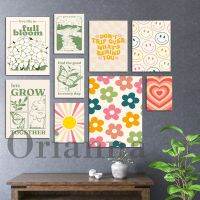 Retro Quote Wall Art Poster, Sage Green Print, Butterfly, Smiley Face, Daisy, Heart, Sun, Sdanish Pastel Decor,pastel Wall Print เหมาะสำหรับผู้ที่ชื่นชอบการตกแต่งบ้านและแฟนๆของคำคมย้อนยุคและสีพาสเทล