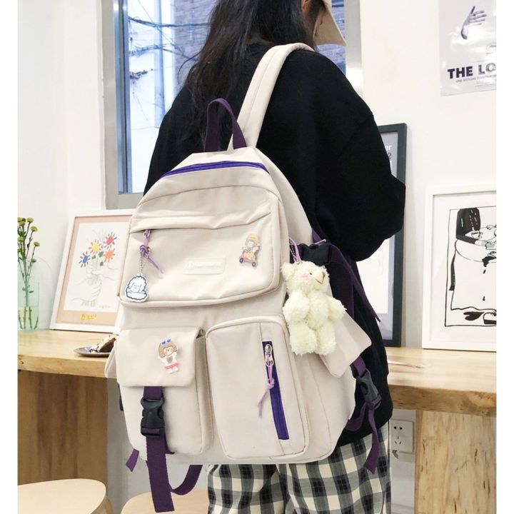b06-กระเป๋านักเรียน-กระเป๋าสะพายหลัง-สไตล์เกาหลี-กระเป๋าเป้นักเรียนสวย-ๆ