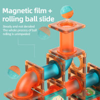 42-132 PCS Magnetic Sheet Building Block Designer Magnet Maze Race Run Ball marble Track Funnel Slide Brick Education DIY Toys