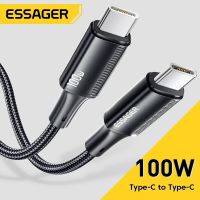 Essager USB ชนิด C ถึง USB C 100W/5A PD สายชาร์จเร็ว R สายสำหรับ Macbook Pro Type-C USBC