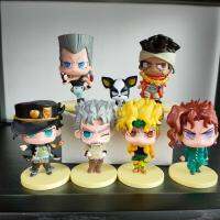 7pcs JoJos Bizarre Adventure Action Figure Toy Kakyoin Tenmei SILVER CHARIOT Kujo Jotaro Aero Smith Doll Car Decorations